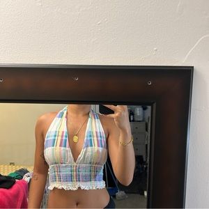 Plaid Halter Top